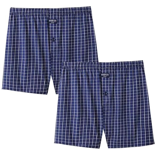 DUOMIYX Unterhosen 2 Pcs Männer Stretch Plaid Boxer Slips Bequeme Lose Große Größe Pfeil Hose-Set7-7Xl von DUOMIYX