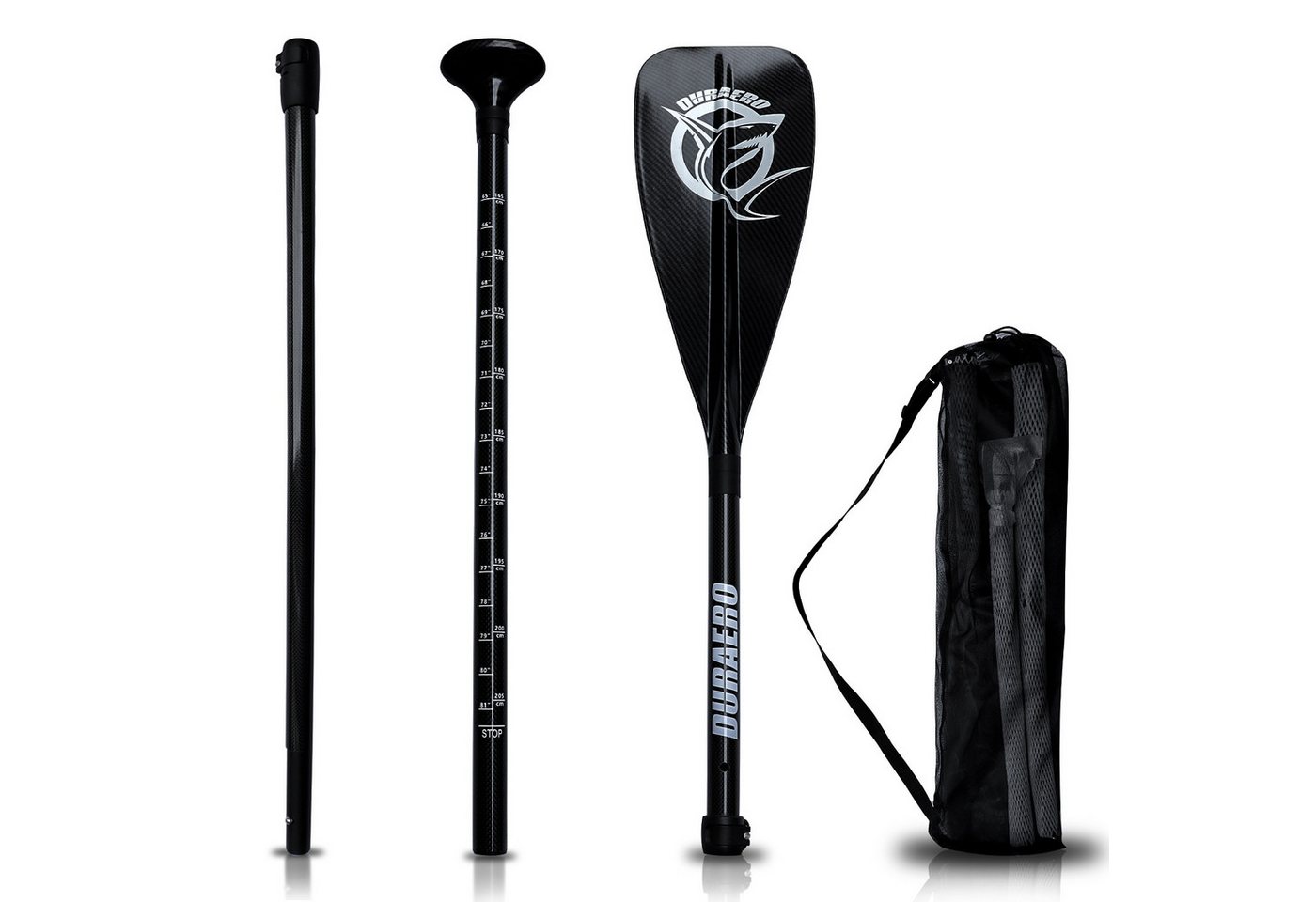 DURAERO SUP Paddel, 3-teiliges verstellbares Zerlegbar Carbon 165cm-215cm Handpaddel DURAERO SUP Paddel, 3-teiliges verstellbares Zerlegbar Carbon 165cm-215cm Handpaddel von DURAERO