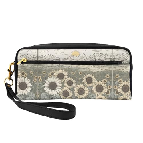 DURAGS Tragbare Make-up-Tasche mit Weizenfelddruck, die perfekte kleine Make-up-Tasche für Reisen, Sonnenblumen, Kamille, Einheitsgröße von DURAGS