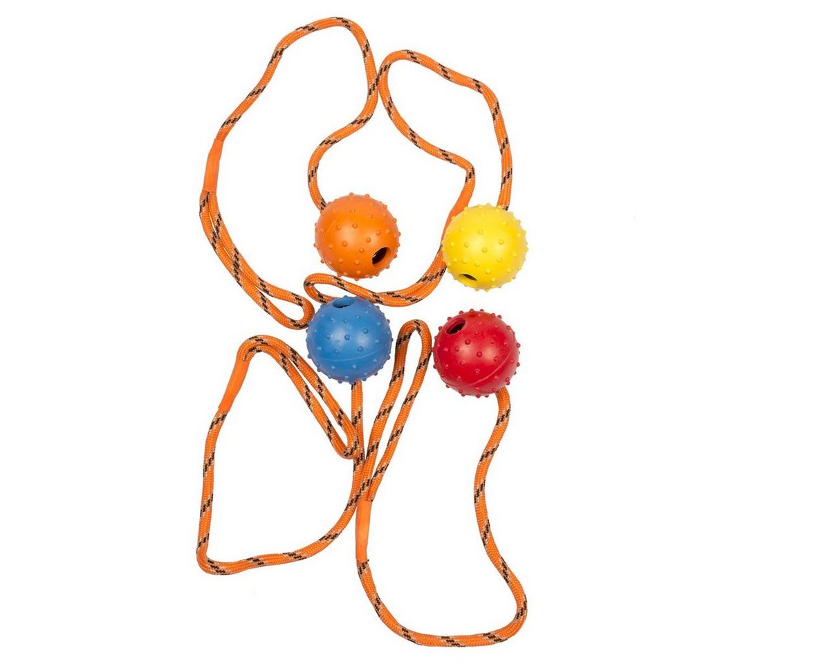 DUVO+ Spielknochen Dental Ball mit Noppen und Seil, Gummi von DUVO+
