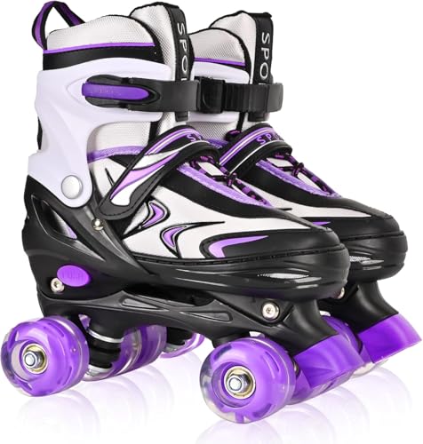 DUZSKJ Verstellbare Einstellbare Kinder Rollschuhe für Jungen Mädchen Kinder Anfänger, 4 Größen Rollschuhe für Kleinkind kleine/große Kinder DUZSKJ Verstellbare Einstellbare Kinder Rollschuhe für Jungen Mädchen Kinder Anfänger, 4 Größen Rollschuhe für Kleinkind kleine/große Kinder von DUZSKJ