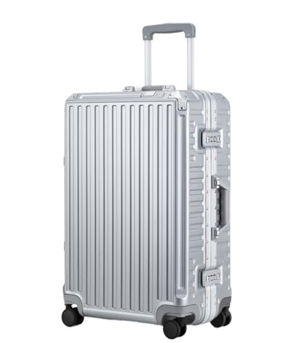 DVACEL Handgepäck, Hartschalen-Aufgabegepäck mit Aluminiumrahmen, Koffer ohne Reißverschluss und Reisetasche mit Spinner-Rädern von DVACEL