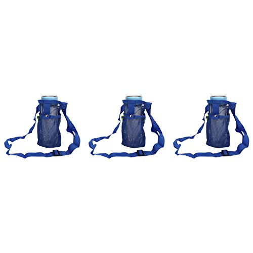 DWENGWUN 3-teiliges Wasserflaschenhalter-Set mit verstellbarem Schultergurt | Vielseitige Tragetaschen für Sport, Fitnessstudio, Wandern, Camping und Spazierengehen (Blue) von DWENGWUN