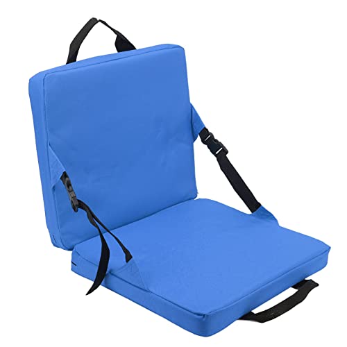 DWENGWUN Klappbarer Outdoor-Stuhl mit weicher Schwammkissen-Rückenlehne für Stadion und Strand, tragbar, kompakt, Grau (Blue) von DWENGWUN