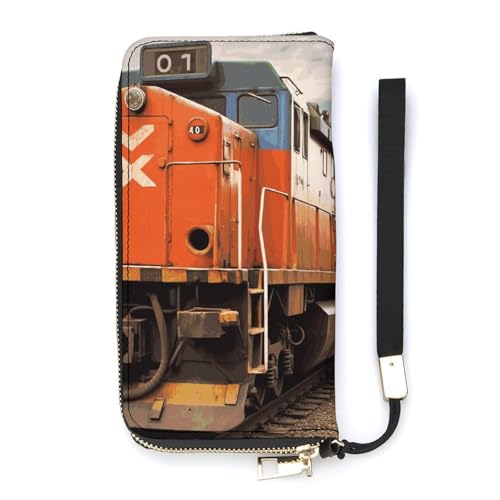 DWTJKMS Train Long Wallet Slim PU Leather Wallets for Men Women Minimalist Wallet with Card Slots, White, 20x10.5cm, weiß, 20x10.5cm von DWTJKMS