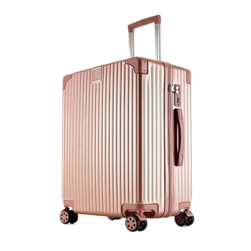 DWZXL Koffer 20-Zoll-Trolley-Koffer, Passwortbox, universeller Rollkoffer, modischer Lederkoffer Koffer Hartschale(Gold,20in) von DWZXL