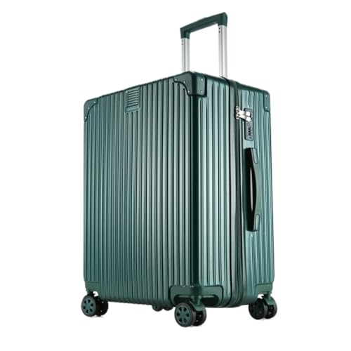 DWZXL Koffer 20-Zoll-Trolley-Koffer, Passwortbox, universeller Rollkoffer, modischer Lederkoffer Koffer Hartschale(Green,20in) von DWZXL