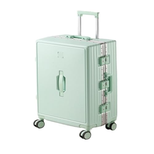 DWZXL Koffer Gepäck-Aluminiumrahmen-Trolley-Koffer, Leichter Universal-Rad-Passwort-Koffer for Männer Und Frauen Koffer Hartschale(Green,24in) von DWZXL