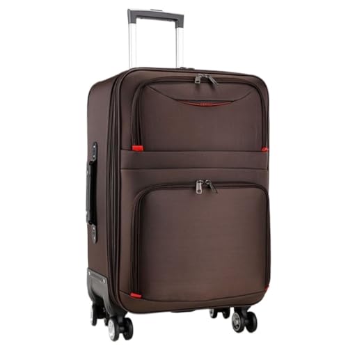 DWZXL Koffer Gepäck Herren Trolley Koffer Universalräder Student Oxford Stoff Leder Koffer Passwort Box Koffer Koffer Hartschale(Brown) von DWZXL