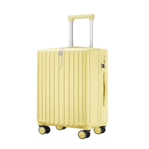 DWZXL Koffer Herren- und Damen-Aluminiumrahmen-Koffer, Trolley-Koffer, Boarding-Koffer, geräuschlos, Universal-Rad, Passwort-Box Koffer Hartschale(Yellow,28) von DWZXL