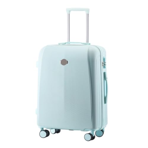 DWZXL Koffer Kleiner Koffer, Lederkoffer, Trolley-Koffer, Gut Aussehender Neuer Reisekoffer, Pinghu-Passwortfeld Mit Reißverschluss Koffer Hartschale(Blue,26) von DWZXL