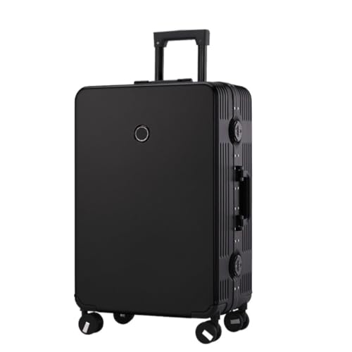 DWZXL Koffer Koffer, Aluminiumrahmen, Universal-Rad-Trolley, Business-Koffer, Herren-Passwort-Boarding-Koffer Koffer Hartschale(Black,26in) von DWZXL