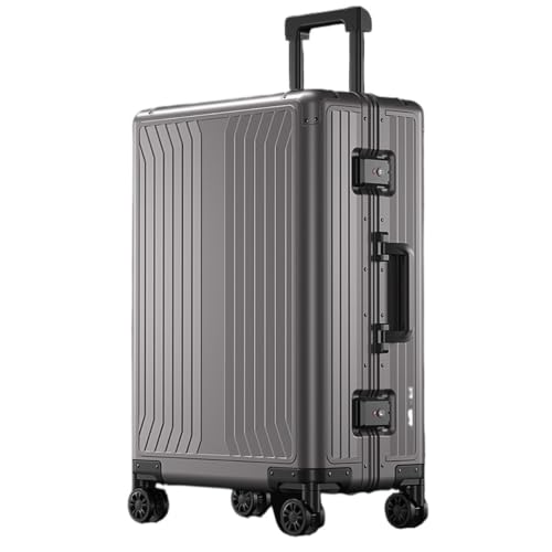 DWZXL Koffer Koffer Aus Aluminium-Magnesium-Legierung, Boarding-Koffer, Trolley-Koffer Aus Aluminiumlegierung, Business-Koffer Koffer Hartschale(Gray,28) von DWZXL