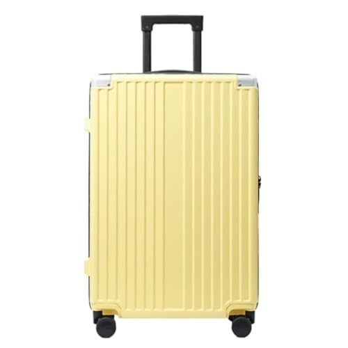 DWZXL Koffer Koffer Trolley-Koffer Getränkehalter Koffer Universalrad Passwortbox Lederkoffer Boarding-Koffer Koffer Hartschale(Yellow,26in) von DWZXL