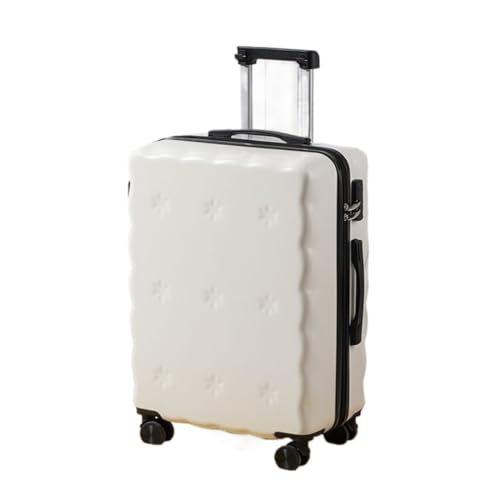 DWZXL Koffer Multifunktionaler Gepäck-Trolley, Doppelschichtig, Explosionsgeschützt, Robust Und Langlebig, Geräuschloses Passwortfeld Koffer Hartschale(White,28in) von DWZXL