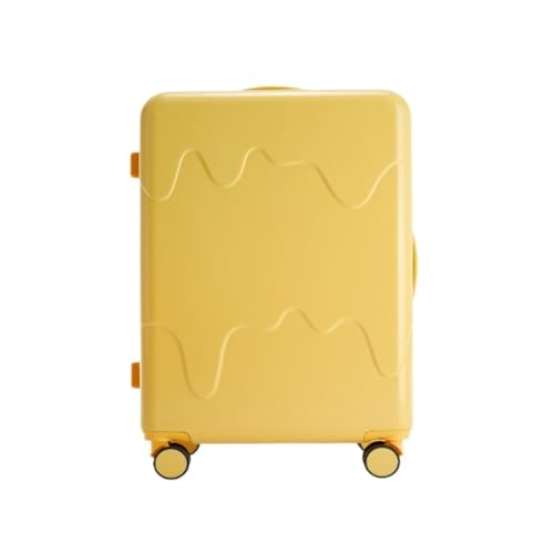 DWZXL Koffer Multifunktionaler Trolley-Koffer, geräuschloser Radkoffer mit Getränkehalter, Lade-Boarding-Passwort-Koffer Koffer Hartschale(Yellow,26in) von DWZXL