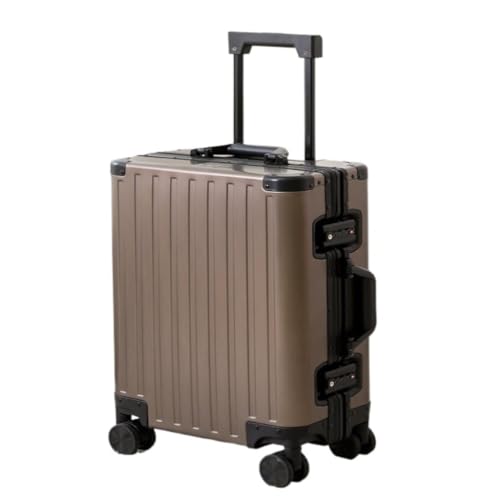 DWZXL Koffer Trolley-Koffer Aus Magnesium-Aluminium-Legierung for Männer Und Frauen Mit Universalrädern, Business-Boarding-Koffer Koffer Hartschale(Brown) von DWZXL