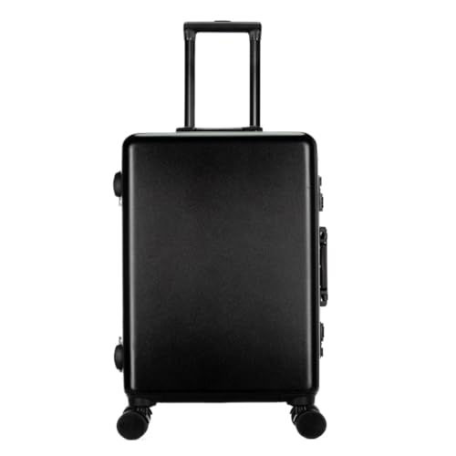 DWZXL Koffer Trolley-Koffer mit Aluminiumrahmen, Universalräder, 24-Zoll-Trolley-Koffer, 26-Zoll-Koffer for Männer und Frauen Koffer Hartschale(Black,20IN) von DWZXL