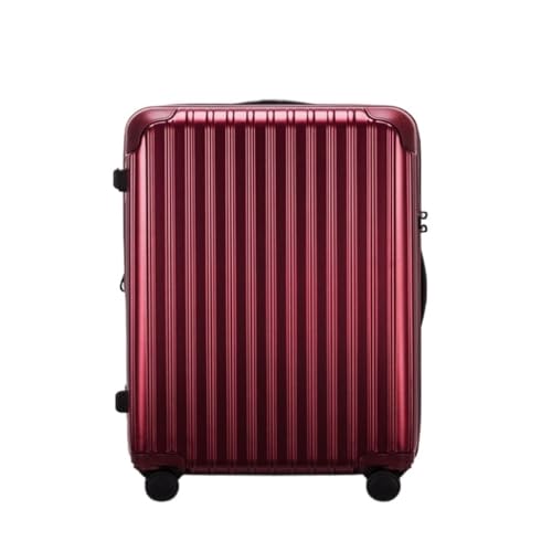 DWZXL Koffer Ultraleichter Koffer Aus Polycarbonat-Aluminiumfaser, Geräuschlos, Universal-Rollen-Trolley for Männer Und Frauen Koffer Hartschale(Red) von DWZXL