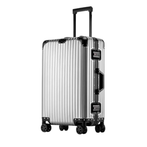 DWZXL Koffer Vollaluminium-Magnesiumlegierungs-Trolley-Koffer, Metallkoffer, Universal-Rad-Boarding-Koffer, 24-Zoll-Koffer Koffer Hartschale(O,C) von DWZXL