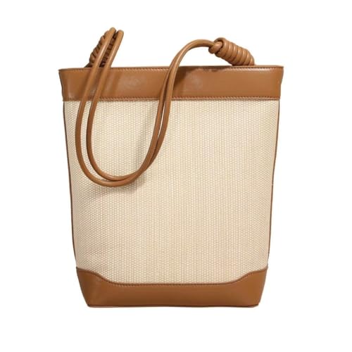 Gras-gewebte Tasche Bucket Bag Damen 2024 Neue Strandtasche Aus Stroh Im Ins-Stil Mit Großer Kapazität for Pendler Strandtasche Geflochten von DWZXL