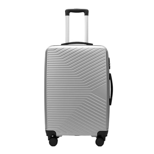 Koffer Passwort-Koffer, 20-Zoll-PC-Reißverschluss-Trolley-Koffer, Universeller Rad-Boarding-Koffer for Herren Und Damen Koffer Hartschale(Silver) von DWZXL