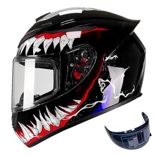 DXDRT Full Face Motorradhelme für Erwachsene Männer Frauen Racing Motocross Helme mit kompatiblen Clear&Tinted Visiere DOT/ECE Modell Genehmigt Street Bike Helm,Venom,XLarge DXDRT Full Face Motorradhelme für Erwachsene Männer Frauen Racing Motocross Helme mit kompatiblen Clear&Tinted Visiere DOT/ECE Modell Genehmigt Street Bike Helm,Venom,XLarge von DXDRT