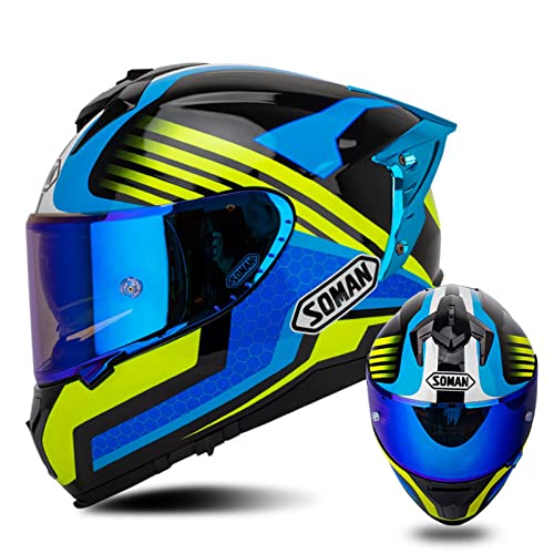 DXDRT Motorrad-Integralhelm Dot/Ece-Zertifiziert, Motorrad-Moped-Street-Bike-Rennen Casco Moto-Helm Mit Getöntem Visier Drop-Down-Sonnenschutz Für Erwachsene Männer Und Frauen,Night Walk,XL DXDRT Motorrad-Integralhelm Dot/Ece-Zertifiziert, Motorrad-Moped-Street-Bike-Rennen Casco Moto-Helm Mit Getöntem Visier Drop-Down-Sonnenschutz Für Erwachsene Männer Und Frauen,Night Walk,XL von DXDRT