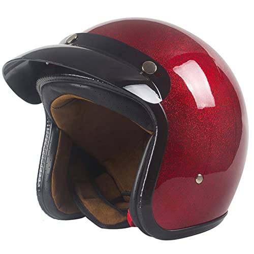 Vintage Open Face Motorradhelm, Retro 3/4 Half Shell Jet Vespa Helm, DOT/ECE Genehmigt Erwachsene Männer Frauen Straße Shiny Moped Roller Motorrad Sommer Helm,Rot,M Vintage Open Face Motorradhelm, Retro 3/4 Half Shell Jet Vespa Helm, DOT/ECE Genehmigt Erwachsene Männer Frauen Straße Shiny Moped Roller Motorrad Sommer Helm,Rot,M von DXDRT