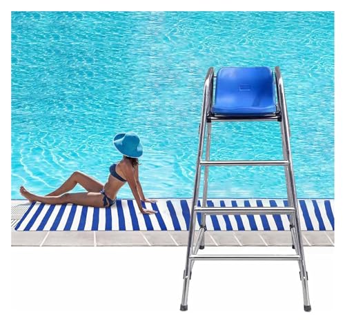 Rettungsschwimmer Stuhl Schwimmbad, Rettungsschwimmerstühle for den Außenbereich for private und öffentliche Schwimmbäder, freistehender Overlook-Stuhl aus Edelstahl 304(59.1inch(150cm)) von DXYOYONGOZ