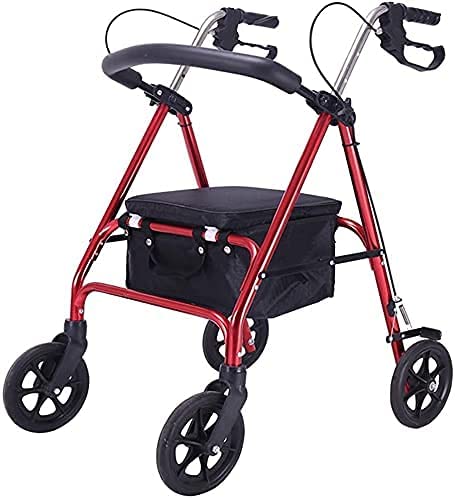 Gehhilfen für ältere Menschen, zusammenklappbar, leichter Rollator, Einkaufswagen für ältere Menschen, Einkaufswagen, Trolley, kann auf vier Rädern sitzen, zusammenklappbarer älterer Gehhilfe (Farbe: von DYAKDHQ