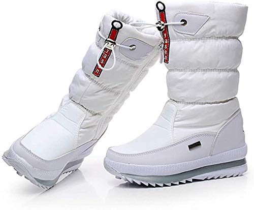 Damen Schneeschuhe Winter wasserdichtes Fell gefüttert frostig warme Schneeschuhe,Weiß,38 Damen Schneeschuhe Winter wasserdichtes Fell gefüttert frostig warme Schneeschuhe,Weiß,38 von DYHQQ
