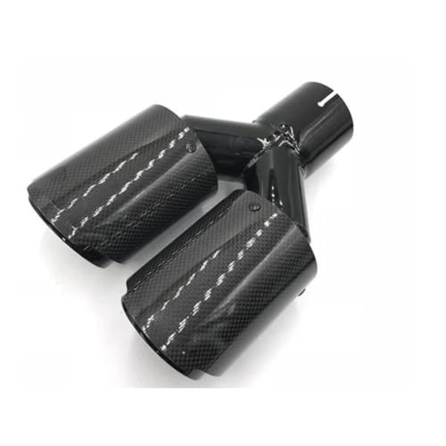 DZAIYB 1 Pcs 89MM Out Universal Auto Styling Schwarz Auspuff Spitze Glänzend Carbon Faser Schalldämpfer Rohr Zubehör von DZAIYB