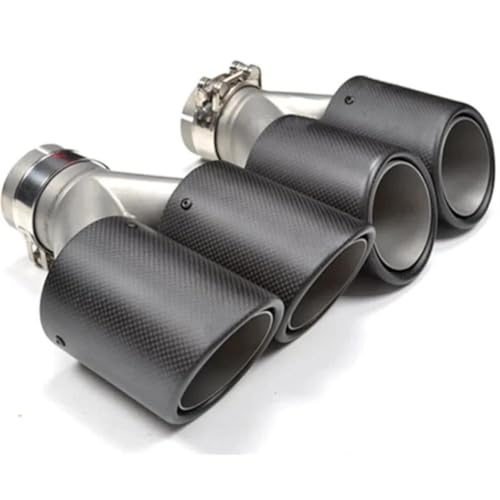 DZAIYB 2 PCS Universal Auto DUAL Auspuff Spitze Matte Carbon Faser Auspuffrohr Schwanz Quad Auspuff Schalldämpfer Spitze von DZAIYB