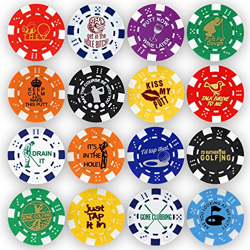 Golf Ball Marker Poker Chip Collection, 11,5 Gramm Chips, 16-Pack Golf Ball Marker Poker Chip Collection, 11,5 Gramm Chips, 16-Pack von DA VINCI