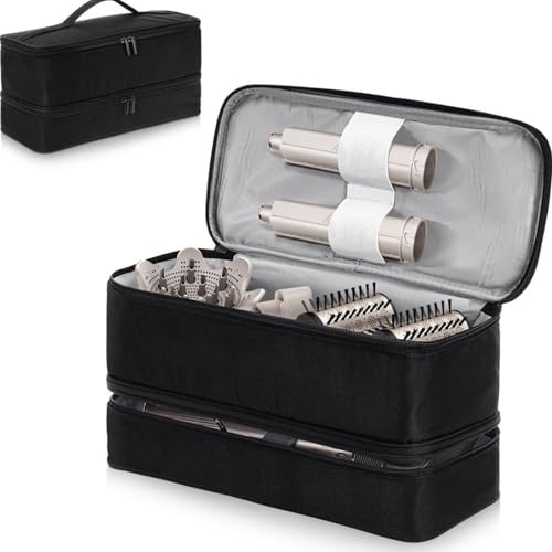 Doppellagige Reisetasche für Shark Flexstyle/Dyson Airwrap Styler und Aufsätze, Tragbare Reisetasche Organizer Tasche für Shark Flexstyle und Dyson Airwrap, Schwarz, Doppellagig Doppellagige Reisetasche für Shark Flexstyle/Dyson Airwrap Styler und Aufsätze, Tragbare Reisetasche Organizer Tasche für Shark Flexstyle und Dyson Airwrap, Schwarz, Doppellagig von DaMohony
