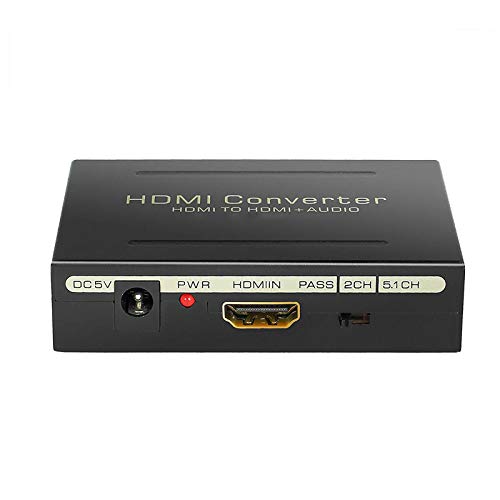 HDMI Audio Konverter 1080P, HDMI-zu-HDMI Extraktor Konverter + Optischer Toslink SPDIF + Cinch L/R Stereo Analog Audio, Stereo-Analogausgänge Video Audio Splitter von DaMohony