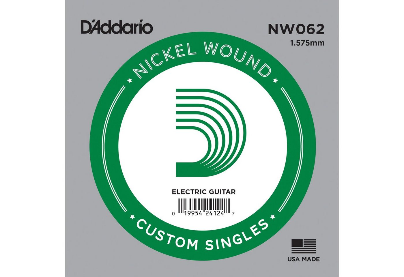 Daddario Saiten, NW062 Nickel Wound Einzelsaite - Einzelsaite für Gitarren von Daddario