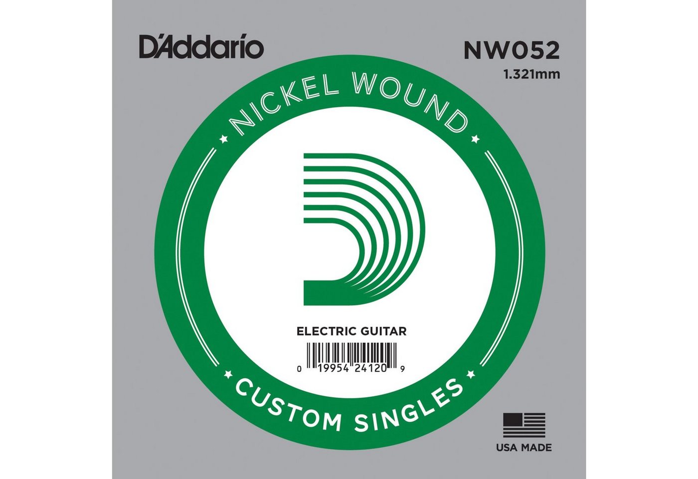 Daddario Saiten, NW052 Nickel Wound Einzelsaite - Einzelsaite für Gitarren von Daddario