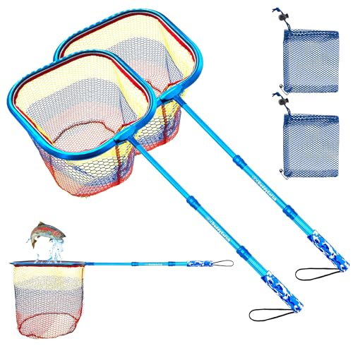 DaddyGoFish Kinder Fischernetz - Ultraleichte Teleskop-Ködertasche zum Fangen von Fischschmetterlingen am Wasserstrand Seeteich Geschenke für Jungen und Mädchen von DaddyGoFish