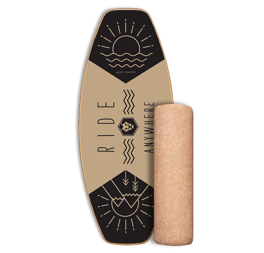 Daffy Boards Balanceboard Allrounder Balance Board Set mit Korkrolle - Design: Ride any Beige Daffy Boards Balanceboard Allrounder Balance Board Set mit Korkrolle - Design: Ride any Beige von Daffy Boards