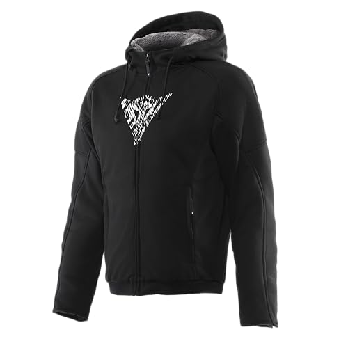 Dainese - Bovisa Safety Hoodie Full Zip, Kapuzensweatshirt Mit Reißverschluss, Innenfutter Aus Fleece, Mann, Schwarz/Weiß, 54 Dainese - Bovisa Safety Hoodie Full Zip, Kapuzensweatshirt Mit Reißverschluss, Innenfutter Aus Fleece, Mann, Schwarz/Weiß, 54 von Dainese