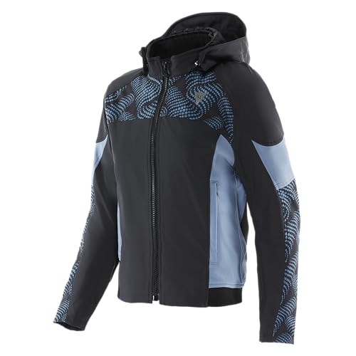 Dainese - Ignite 2 Tex Jacket Wmn, Motorradjacke Aus Stoff Mit Kapuze, Frau, Schwarz/Blau, 54 Dainese - Ignite 2 Tex Jacket Wmn, Motorradjacke Aus Stoff Mit Kapuze, Frau, Schwarz/Blau, 54 von Dainese