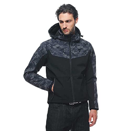 Dainese - Ignite Tex Jacket, Motorradjacke Herren, Wasserdichtes und Atmungsaktives Fleece, Motorrad Regenjacke, Schulter und Ellbogenprotektoren, Reflektierende Details, Schwarz/Tarngrau Dainese - Ignite Tex Jacket, Motorradjacke Herren, Wasserdichtes und Atmungsaktives Fleece, Motorrad Regenjacke, Schulter und Ellbogenprotektoren, Reflektierende Details, Schwarz/Tarngrau von Dainese