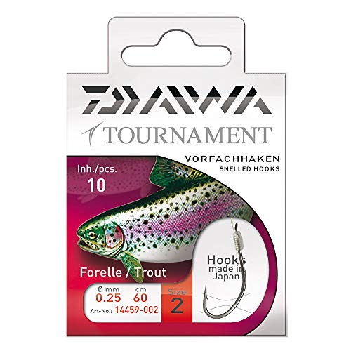 DAIWA TOURNAMENT Forellenhaken Gr. 2 r.025mm Vorfa:120cm von Daiwa