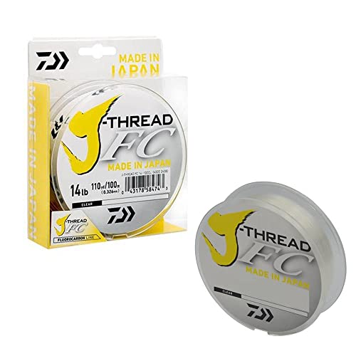 Daiwa Angelschunr J-Thread FC Fluorocarbon 100 m 110 yd 0.326 mm 14 lb Fluorocarbon Meer Spinning Surfcasting Forelle Bolo See von Daiwa