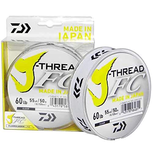 Daiwa Angelschunr J-Thread FC Fluorocarbon 50 m 55 yd 0.765 mm 80 lb Fluorocarbon Meer Spinning Surfcasting Forelle Bolo See von Daiwa