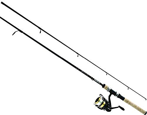 Daiwa DSK25-B/F662M-10C D-Shock Süßwasser-Spinning-Kombination, 2500, 1,8 m Länge, 2-teilige Rute, 2,7-6,4 kg Schnurleistung, mittlere Leistung, schwarz/Gold von Daiwa