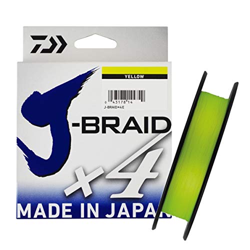 Daiwa Fishing Braid J Braid X4-0,29mm - 18,6Kg - Yellow Fluo - 135m - 12740029 von Daiwa