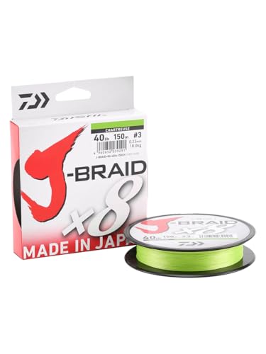 Daiwa J-Braid 8 Braid 0.16mm, 9,0kg/20,0lbs, 300m Chartreuse, rund geflochtene Angelschnur Daiwa J-Braid 8 Braid 0.16mm, 9,0kg/20,0lbs, 300m Chartreuse, rund geflochtene Angelschnur von Daiwa